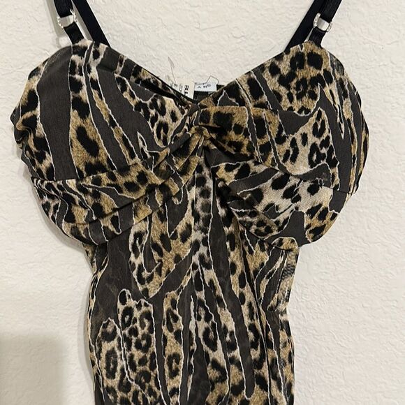 Vintage BUI•YAH•KAH top women's small VINTAGE sheer animal print camisole tank - Picture 2 of 8